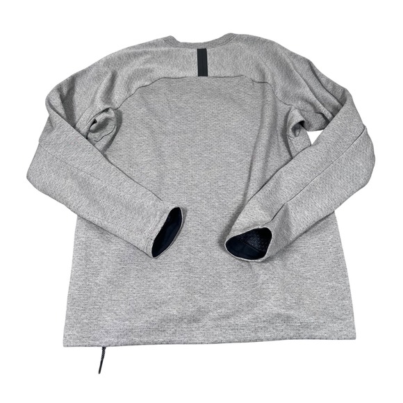 Nike Tech Zip Crew Carbon Heather Black Sweater Size L - Picture 2 of 4